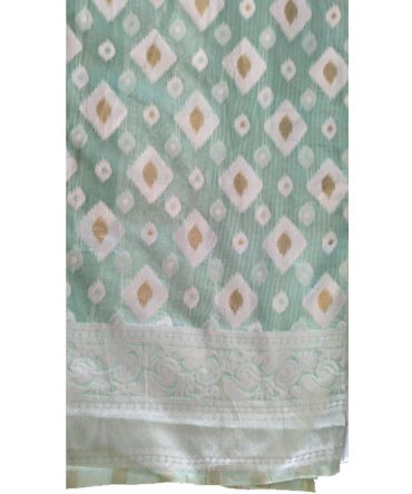 Mist Green Charm Cotton Chanderi Saree