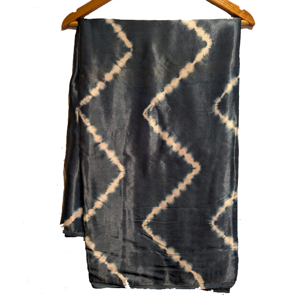 Indigo Zigzag Tie-Dye Saree
