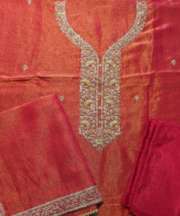 Royal Red Chanderi Silk Suit